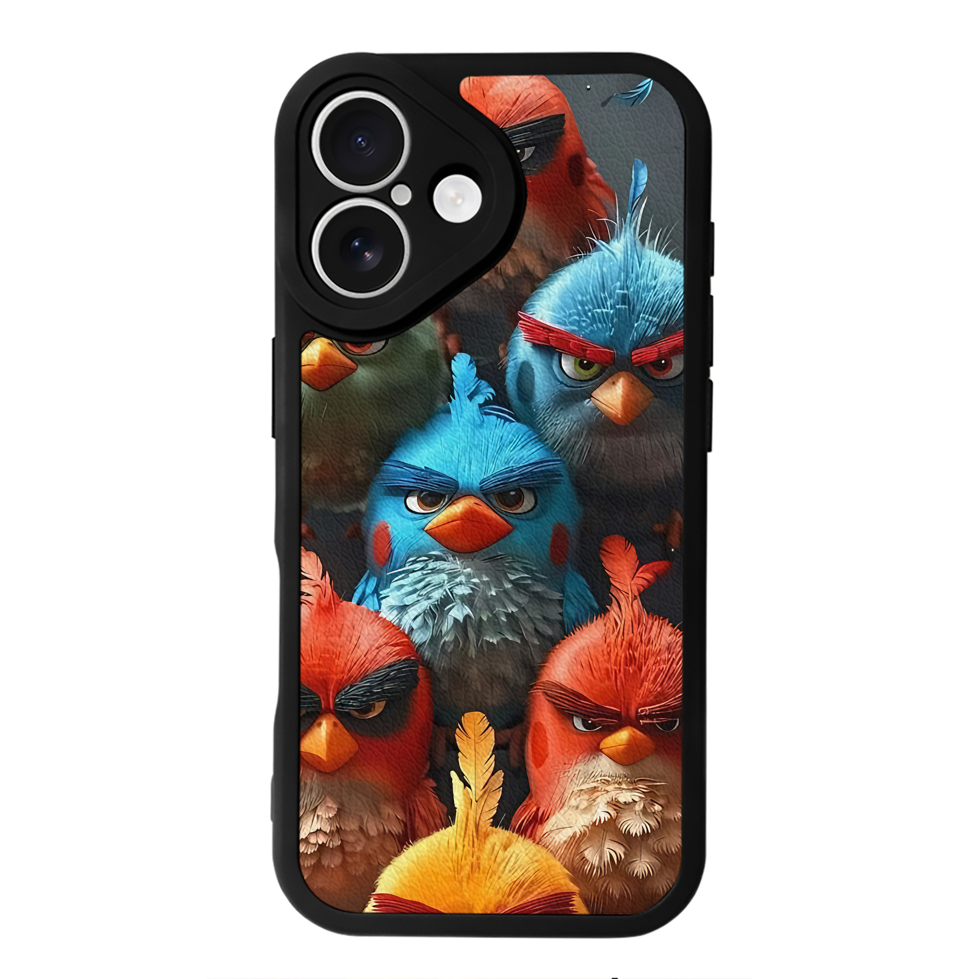 （画像用） Angry Birds アングリーバード 【iPhone 16シリーズ対応】シリコンスマホケース（レザー調） 材質：シリコン